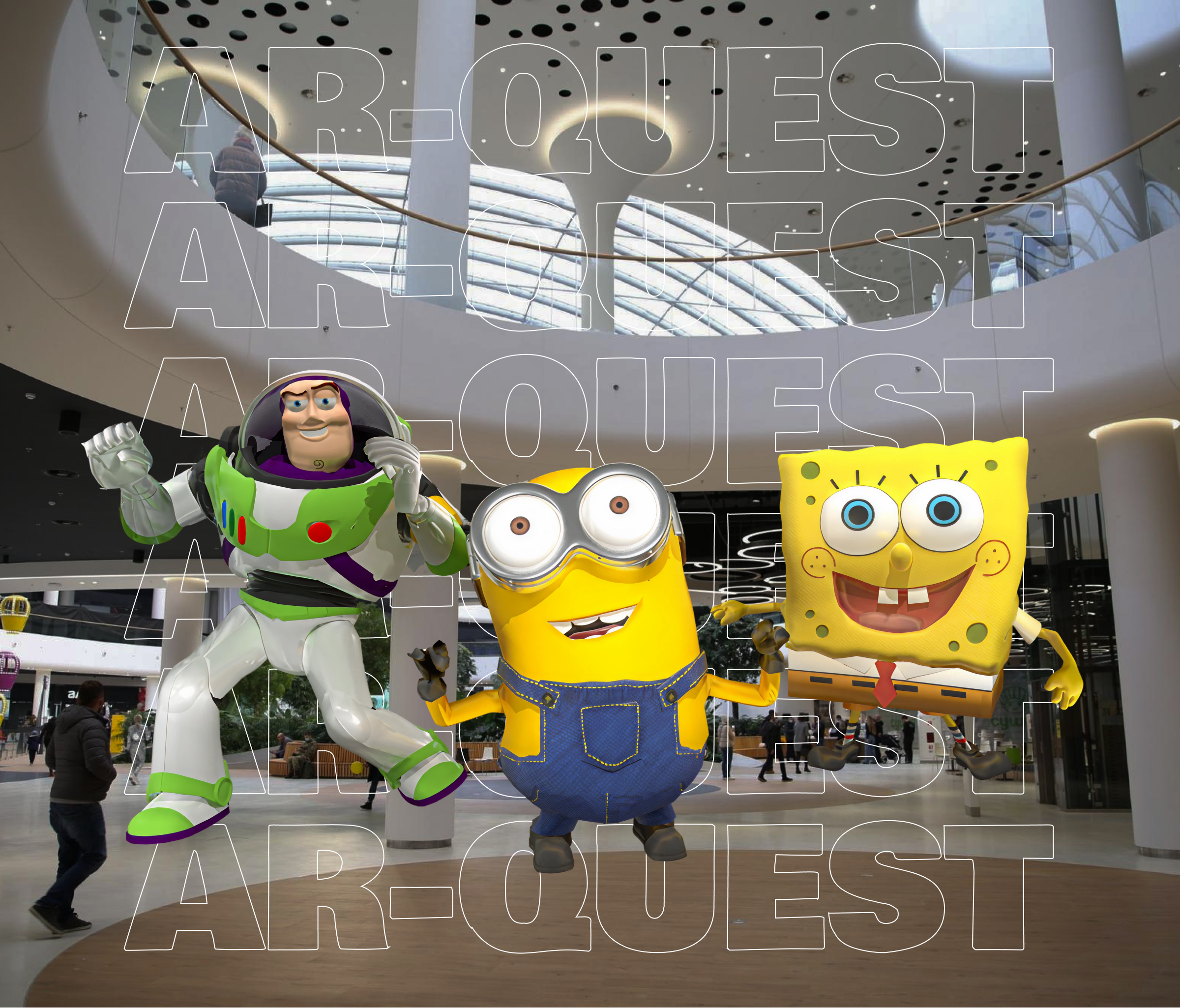 Children`s AR quest in Shopping Mall
